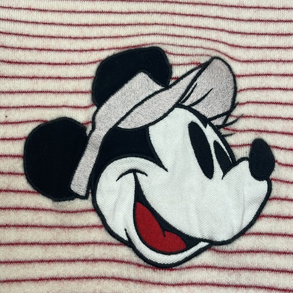 Lacoste x Disney Minnie Mouse Wool Red and White Striped Crew Neck Sweater 32/XS - Picture 4 of 12